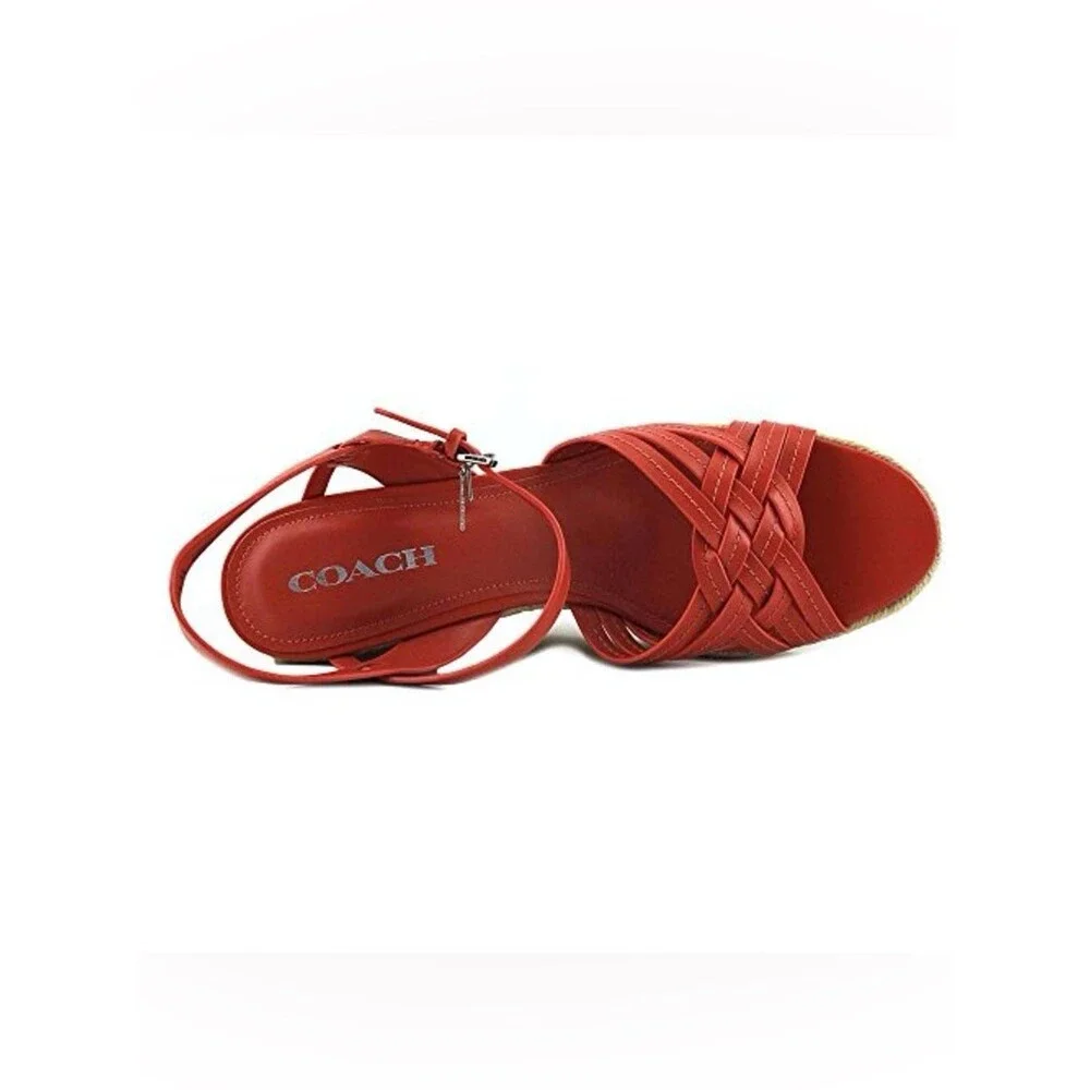 Coach red leather